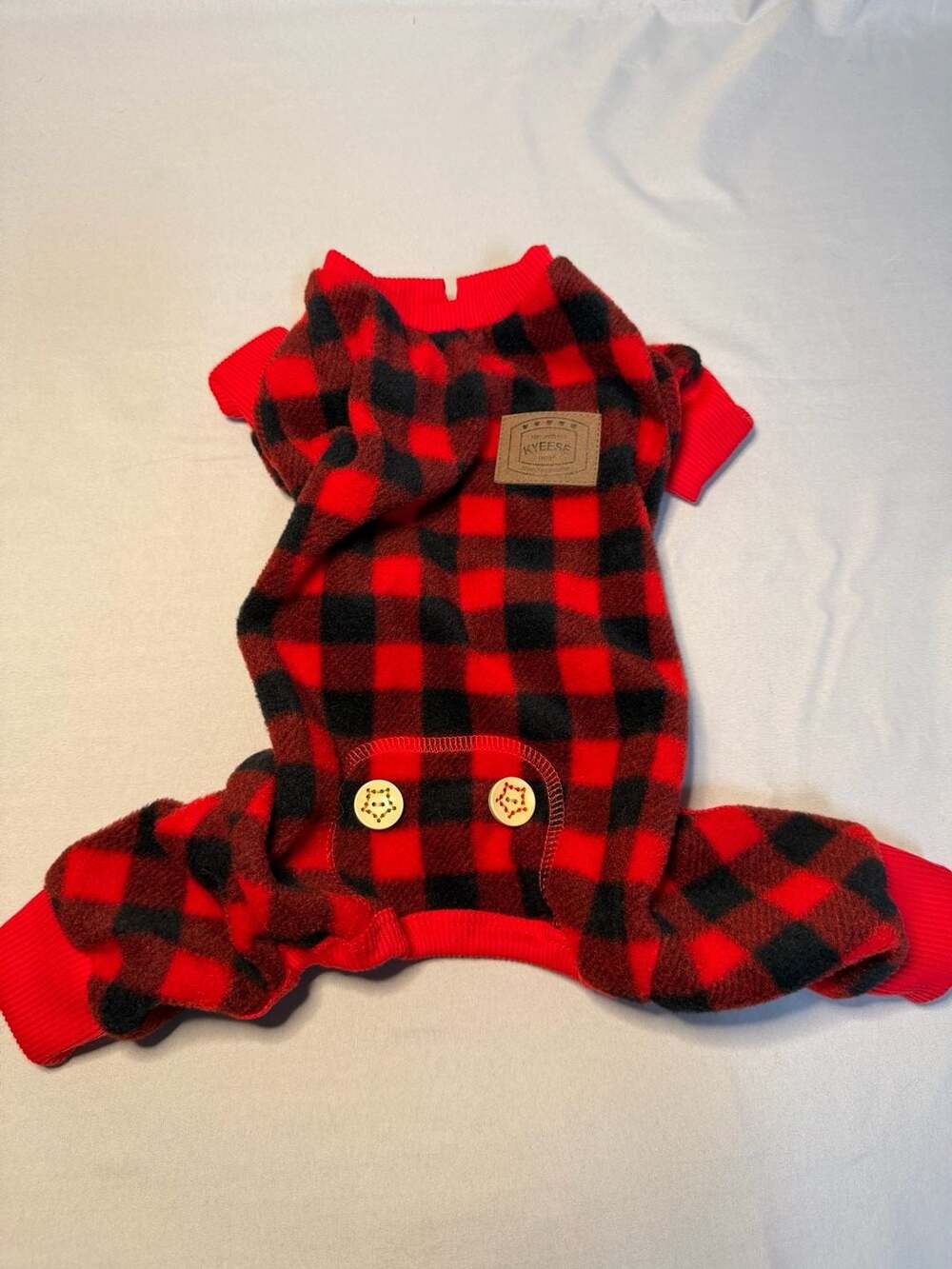 Kyeese Wear Buffalo Plaid Dog Pajamas, Medium